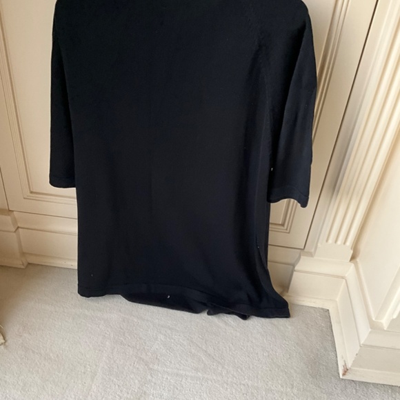 ELEGANT 100% (TRUE) BLACK SILK POLO BY TOM JAMES-EUC/XL - Picture 6 of 9